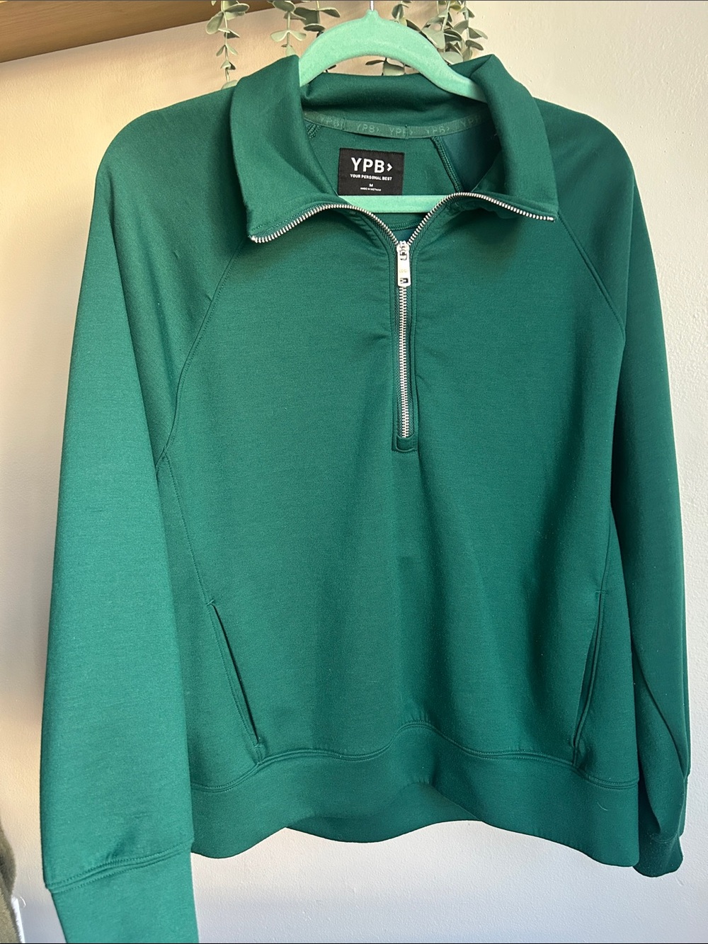 Women's Green Quarter-Zip Sweatshirt